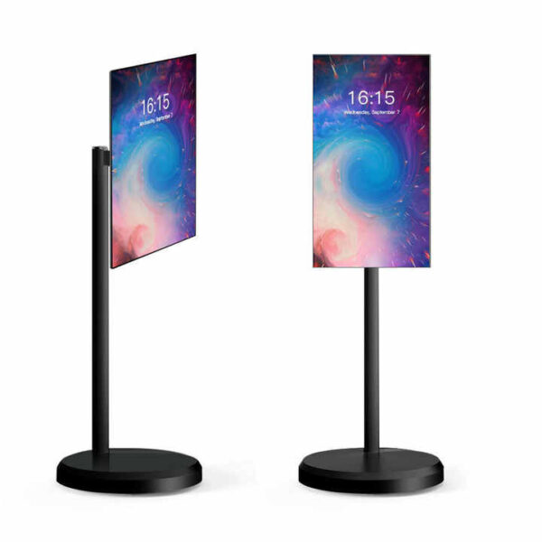 TV PORTABLE SUR ROULETTES 27" - MONITEUR ANDROID TACTILE